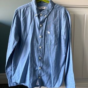 Abercrombie Kids Boys Sz 9/10 Chambray Button Down Shirt
